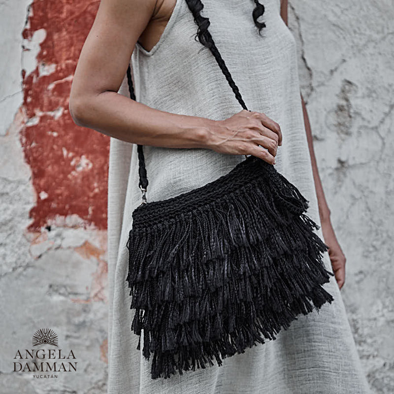 Rio Fringe Bag, Angela Damman black | Crafthouse Store Kijkduin