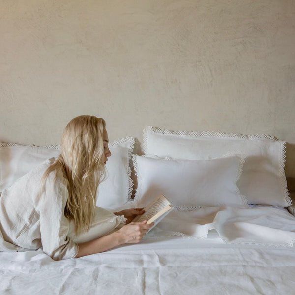Linnen Pillowcase with Macrame, Once Milano white | Crafthouse Store Kijkduin