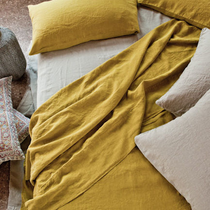 Linen Top Sheet, Once Milano yellow | Crafthouse Store Kijkduin