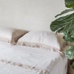 Linen Top Sheet with Macrame, Once Milano cream | Crafthouse Store Kijkduin