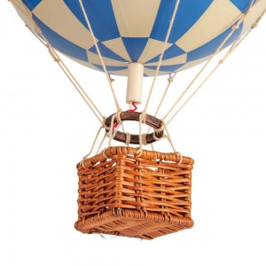 Travels Light Balloon Basket, Authentic Models check blue | Crafthouse Store Kijkduin
